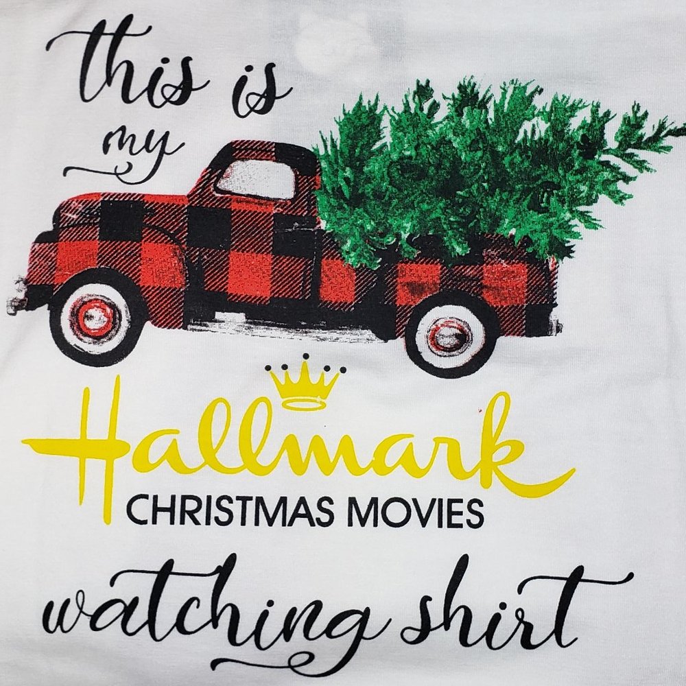 FADAZAI Unisex White with Red 3/4 Sleeve Soft Casual Christmas Movie Shirt Large
